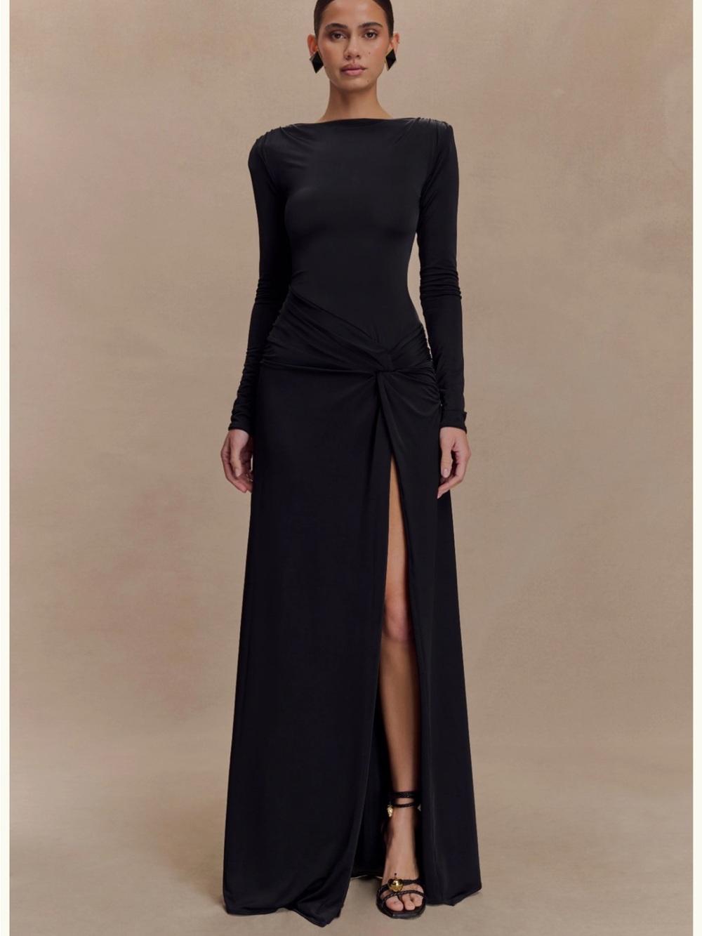 Meshki Deanna Long Sleeve Gathered Maxi Dress size S